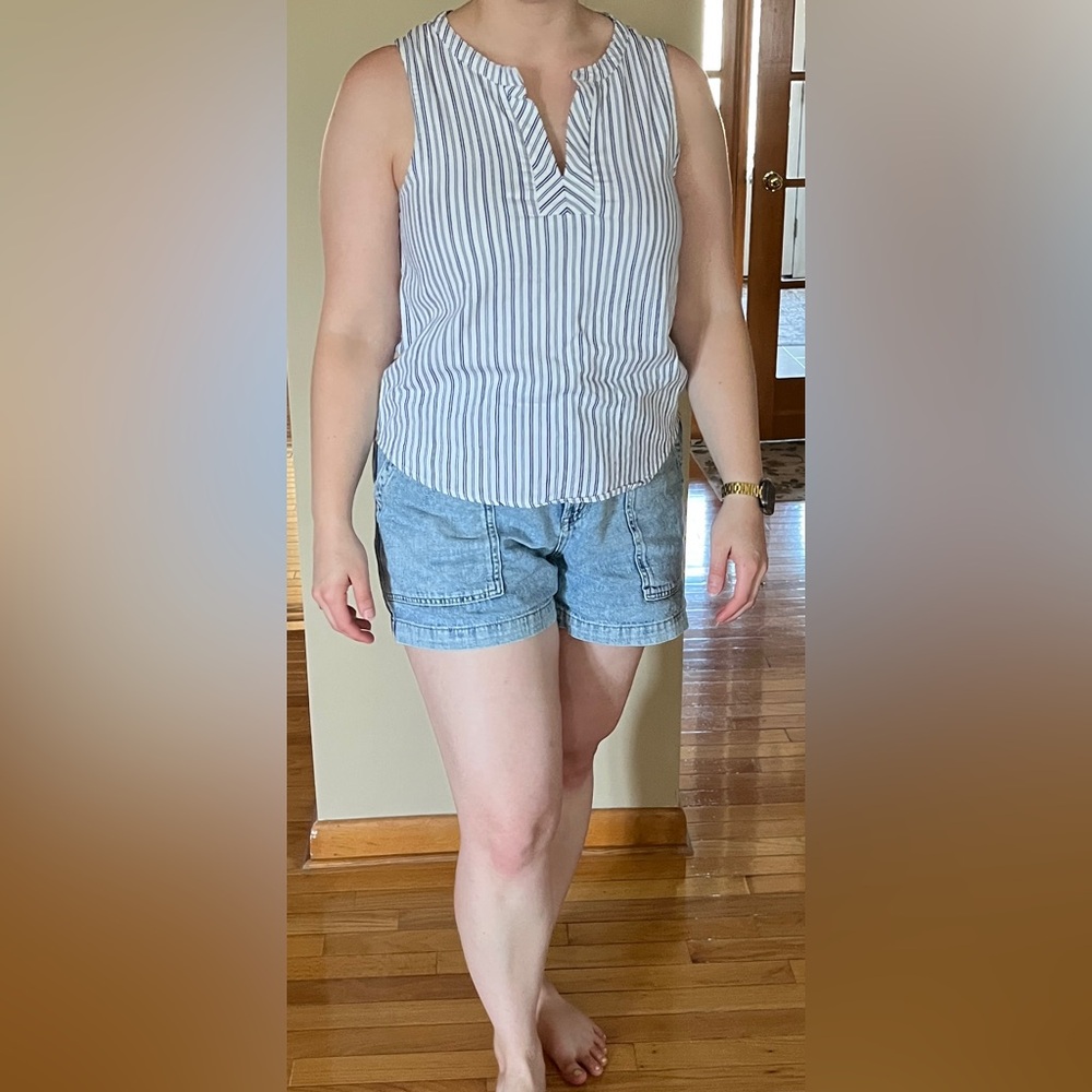 Striped Linen-Like Women’s Tank